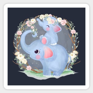 elephant motherhood cartoon Sticker